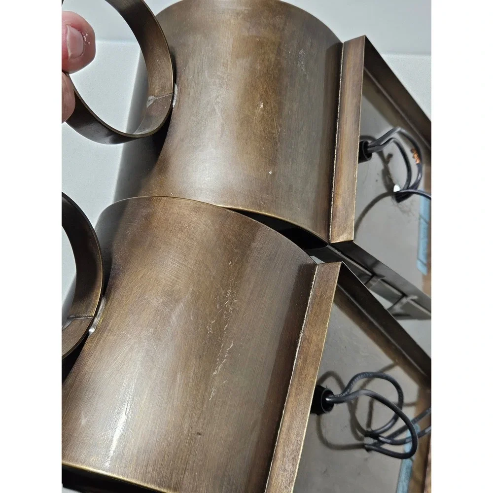 Corbett Lighting Outdoor Wall Lantern Sconce Set Brass Seeded Glass Vintage